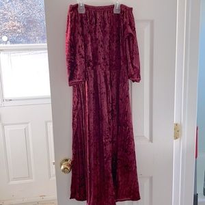 Off the Shoulder Velvet Dress